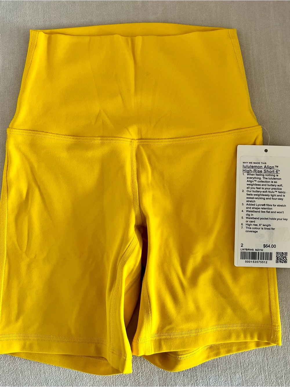 NWT Llululemon Align ™
High Rise Short 6” Size 2 Maize Yellow - Picture 1 of 6